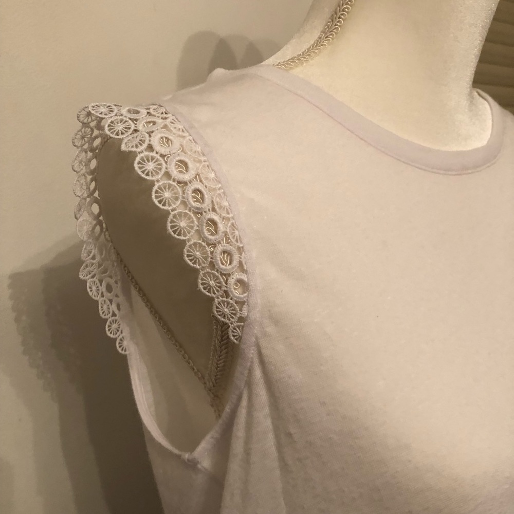 Michael Kors Basic Tee With Crochet Trim